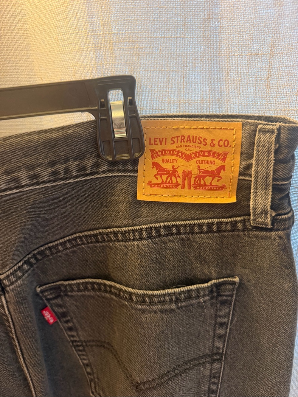 Levi's Washed Black Denim Midi Skirt with Side Slit - Picture 6 of 6